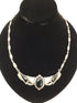 Vintage Art Deco Silver Onyx Necklace